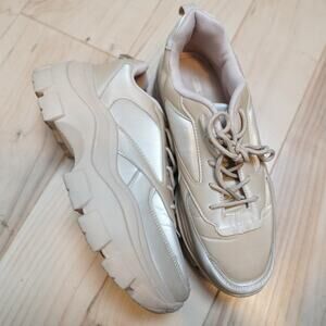 Lucky Step Chunky Platform Sneakers Beige Size 11